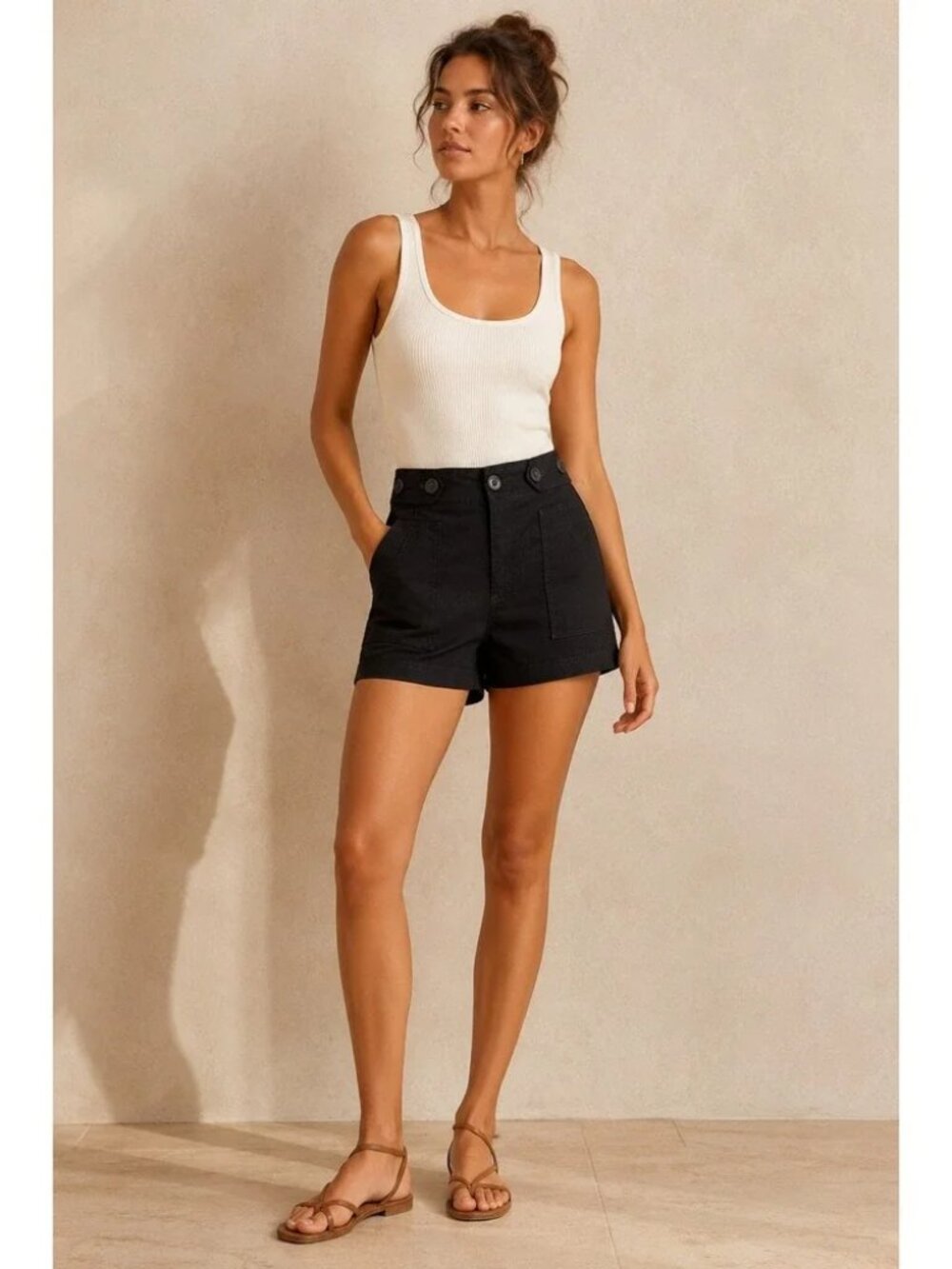 Anthropologie Maeve Classic High Rise Colette Shorts in Black - 14